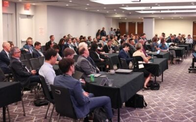 A room full of delegates at the Solar & Storage Finance USA 2024 industry event in New York. Image: Solar Media.