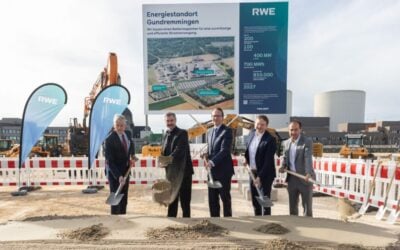 RWE groundbreaking on its Gundremmingen BESS project, the largest in Germany. Image: RWE.