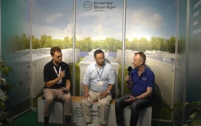 Rept's head of overseas business Andy Tang (centre) and global head of delivery Simon Wardell (right). Image: Solar Media.