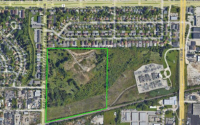 Aerial overlay of where the project will be located on Milwaulkee's North 84th Street, from plans submitted by the developer. Image: Black Mountain Energy Storage.