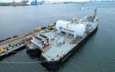 Seatrium's Floating Living Lab features various energy technologies including LNG transport alongside the new BESS. Image: Seatrium Ltd.