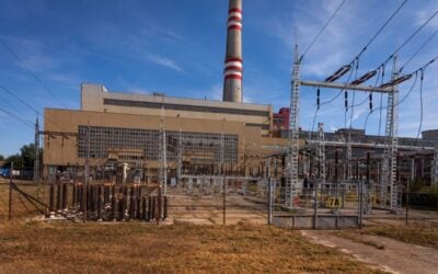 Generating units and infrastructure at Nováky, the brown coal plant which closed in 2023 and now hosts 36MW of battery storage. Image: Slovenské elektrárne