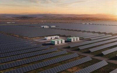 Smoky Creek and Guthrie’s Gap solar power stations (pictured) include plans for a combined 2,400MWh of energy storage. Image: Edify Energy.