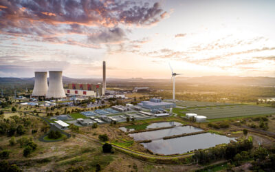 Artist rendering of Stanwell Clean Energy Hub, which will include iron flow batteries. Image: Queensland government.