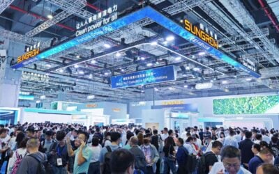 Solar inverter and energy storage system integrator-manufacturer Sungrow at the SNEC 2025 trade show in Shanghai, China, earlier this year. Image: Sungrow.