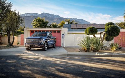 Ford's F-150 Lightning EV can be used as a V2H resource through the company's partnership with Sunrun. Image: Sunrun / Ford.