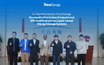 UL Solutions Grants Trina Storage the World's First CarbonFootprint and EPD Certifications for Liquid-Cooled Energy StorageSystems