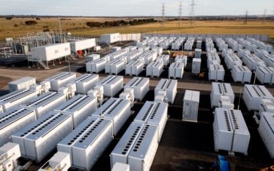 Major BESS projects internationally, including the Victorian Big Battery in Australia (pictured) and Zenobe's upcoming project in Scotland are providing inertia via their inverters. Image: Victoria State government.