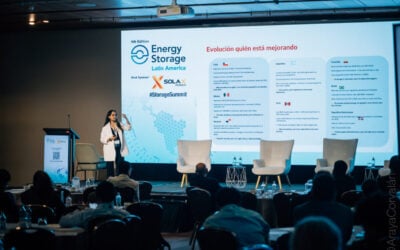 Valentina Meneses presenting at Energy Storage Summit Latin America 2025