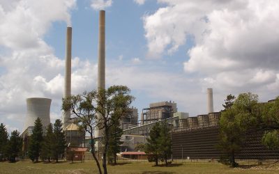 The now decommissioned and demolished Wallerawang coal plant near Lithgow, pictured in 2007. Image: Wikimedia user Amitch.