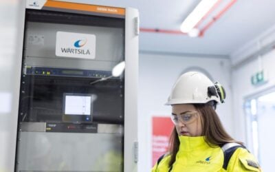 Wärtsilä GEMS rack at a customer BESS project site in the UK. Image: Wärtsilä.