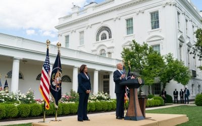 President Joe Biden said the infrastructure bill, along with the Buid Back Better legislation that now awaits a vote "add up to the largest effort to combat climate change in the history of the United States of America". Image: White House.