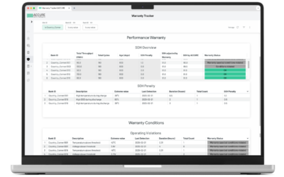 Screenshot of ACCURE's new Warranty Tracker dashboard interface. Image: ACCURE Battery Intelligence
