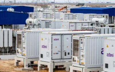 Lithium-ion BESS units at the Khavda project. Image: Adani Green Energy Ltd (AGEL)