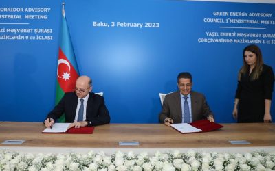 Signing of documents in Baku, Azerbaijan. Image: Republic of Azerbaijan, Ministry of Energy.