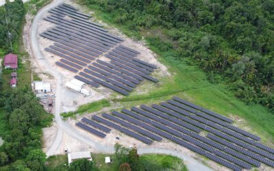 Aerial view of the hybrid solar-plus-storage project for Banpu mining subsidiary ITMG. 
Image: Banpu NEXT