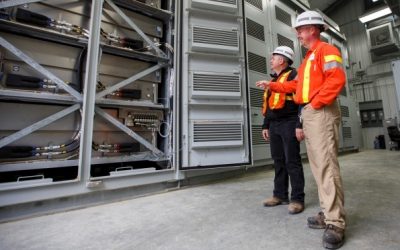 Inside one of Canada's earlier large-scale storage projects: a 1MW/6MWh system using NGK sodium-sulfur (NAS) batteries for utility BC Hydro in Canada, commissioned in 2013. Image: BC Hydro.