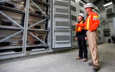 Inside one of Canada's earlier large-scale storage projects: a 1MW/6MWh system using NGK sodium-sulfur (NAS) batteries for utility BC Hydro in Canada, commissioned in 2013. Image: BC Hydro.