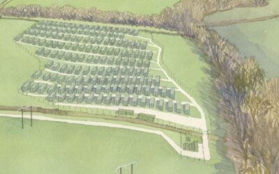 An artistic rendering of the newly approved site in Wales, UK. Image: BOOM Power.