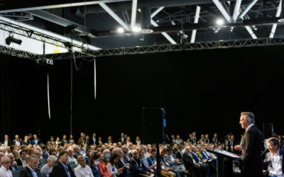 Federal energy minister Chris Bowen speaking at the Smart Energy event, Sydney, New South Wales, 3 May 2023. Image: Smart Energy Council.