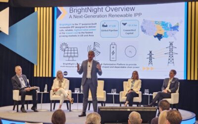 BrightNight CEO Martin Hermann speaking at a US event hosted by Edison Electric Institute earlier this year. Image: BrightNight via LinkedIn