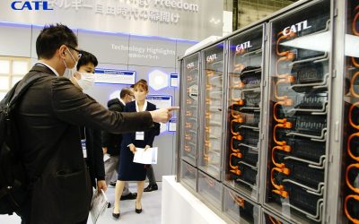CATL EnerC liquid-cooled BESS unit at a March 2023 trade show in Tokyo, Japan. Image: CATL