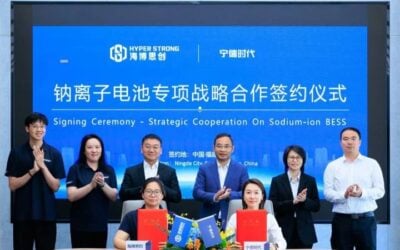 CATL and HyperStrong announced a 60GWh multi-year sodium-ion battery agreement a couple of weeks ago, an example of the technology's emergence at scale, according to BNEF analyst Isshu Kikuma. Image: CATL.