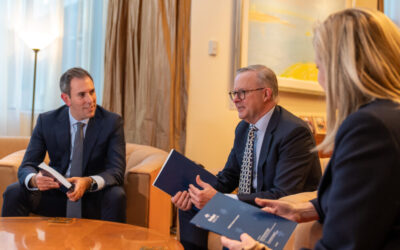 Australian treasurer Jim Chalmers (left) with prime minister Anthony Albanese. Image: Jim Chalmers MP via X/Twitter