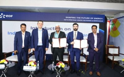 Coal India and EDF India representatives signing a term sheet to collaborate on pumped hydro and other hydroelectric facilities. Image: Coal India.