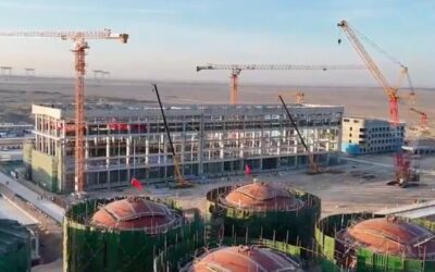 A render of the project in Jiangsu, China. Image: China Salt Group / China Huaneng.