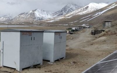 A vanadium flow battery installation at a microgrid in the Himalayan mountain range, supplied by Delectrik, winner of a previous NTPC-backed solicitation. Image: Delectrik via LinkedIn