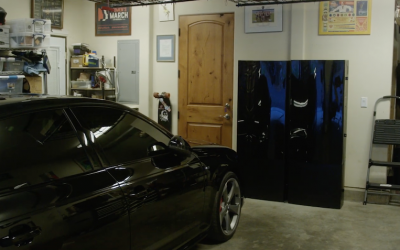 Electriq Power home battery storage units in a customer garage. Image: Electriq Power.