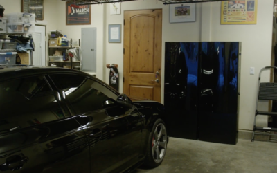 Electriq Power home battery storage units in a customer garage. Image: Electriq Power.