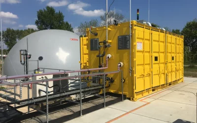 Hydrogen and bromine flow battery unit. Image: Elestor.