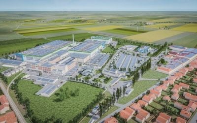 Rendering of a proposed battery gigafactory in Subotica, Serbia. Image: ElevenES.