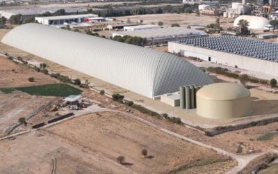 Rendering of LDES Council member Energy Dome’s 20MW/200MWh Ottana project in Sardinia, Italy, currently under construction. Image: Energy Dome.