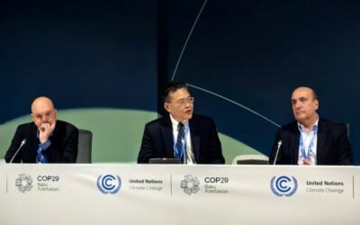 Envision Energy senior VP Kane Xu speaking at COP29 climate talks in Baku, Azerbaijan, last month. Image: Envision