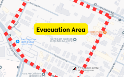 Map of the evacuated area. Image: City of Escondido.