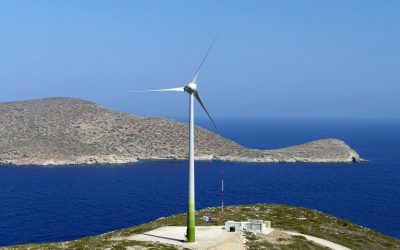 A hybrid energy project on the Greek Aegan island of Tilos uses 2.88MWh of battery storage and demonstrated how the island could reach high shares of renewable energy. Image: Eunice Energy.