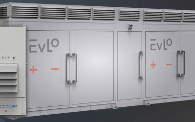 Rendering of an EVLO battery storage container system, with integrated PCS from EPC Power. Image: EPC Power / EVLO.