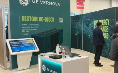 GE Vernova presenting RESTORE DC Block at RE+ in Anaheim, California. Image: Andy Colthorpe/Solar Media