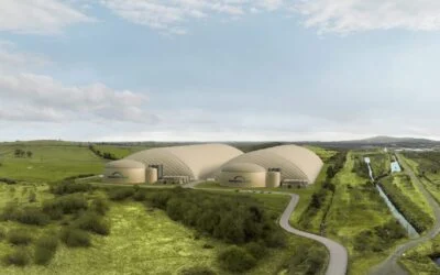 Rendering of the County Offaly project. Ben Potter said that the actual project's domes will be coloured to blend in with local surroundings. Image: Energy Dome