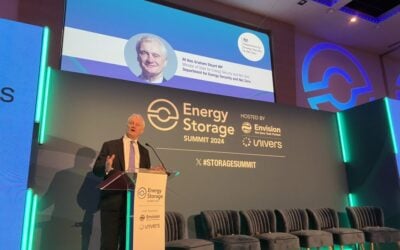 UK minister of state for climate change and energy Graham Stuart gave a keynote address to open the event. Image: Solar Media