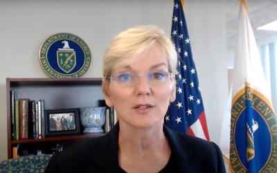US Secretary of Energy Jennifer Granholm has previously highlighted a potential role for flow batteries on the US grid. Image: US DoE event screenshotted from YouTube.