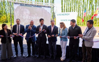 Grenergy's ribbon-cutting at the Monte Águila project site. Image: Grenergy