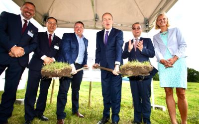 Irish Taoseach Micheal Martin (third from right) at the project site. Image: Micheal Martin via Twitter.