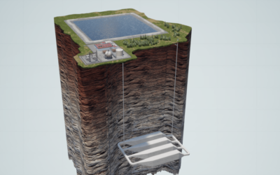 Design drawing for a Hydrostor A-CAES system, with underground caverns dug deep into hard rock. Image: Hydrostor