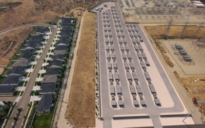 Rendering of an aerial view of the proposed Boise Bench Substation battery storage project. Image: Idaho Power.