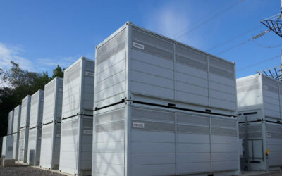 Invinity's flow batteries installed at a project in the UK. Image: Invinity Energy Systems.