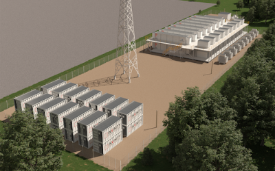 Invinity's flow batteries are being installed alongside lithium-ion battery storage at the Oxford Energy Superhub in England, UK. Image: Invinity / Pivot Power.